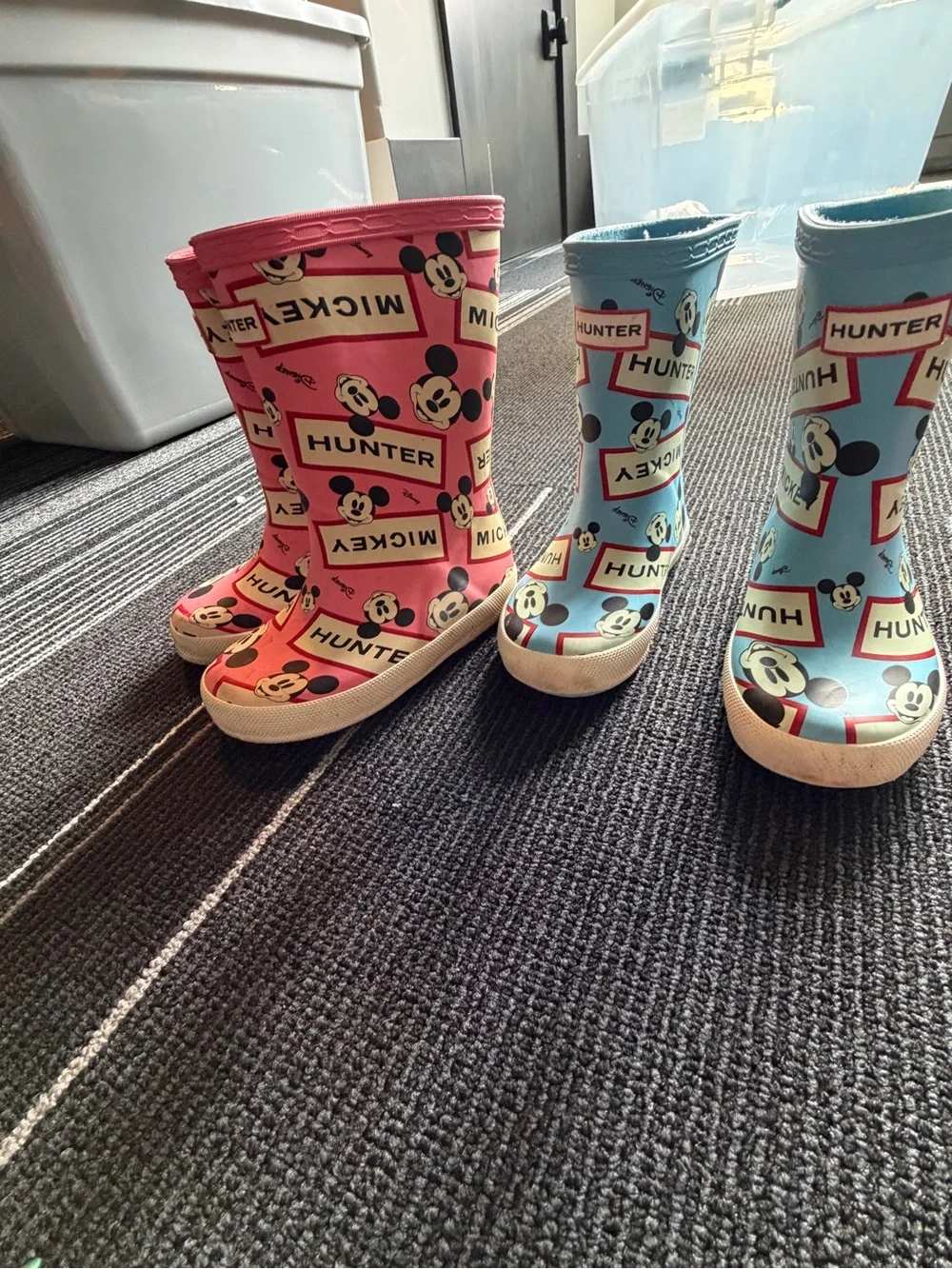 Hunter Pink Disney Mickey Mouse Kids Rain Boots
